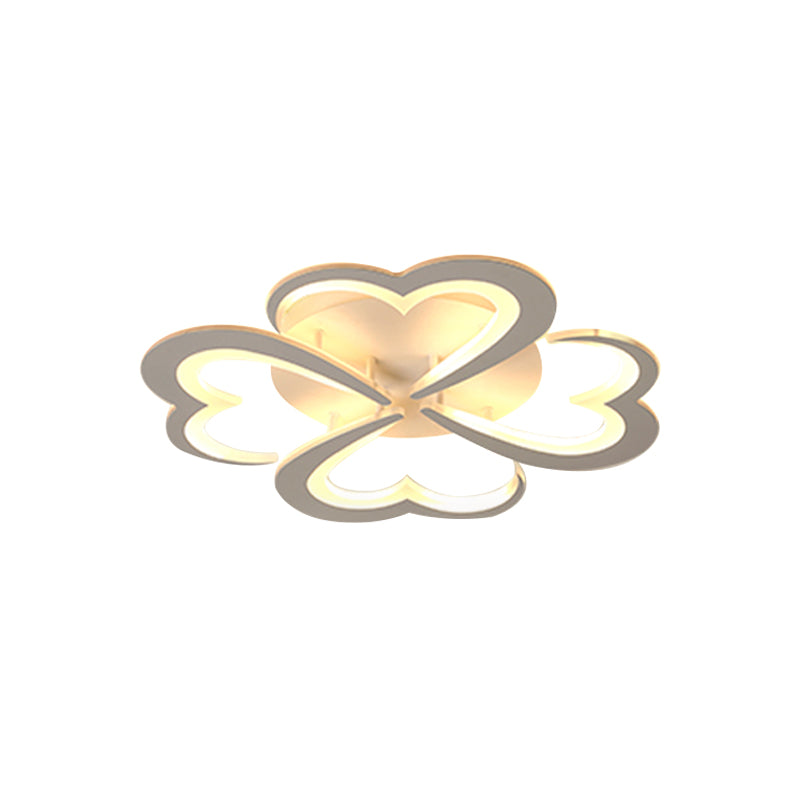 Blooming Flower Close to Ceiling Lamp Modern 4/9/12 Lights White LED Semi Flush Mount in Warm/White Light