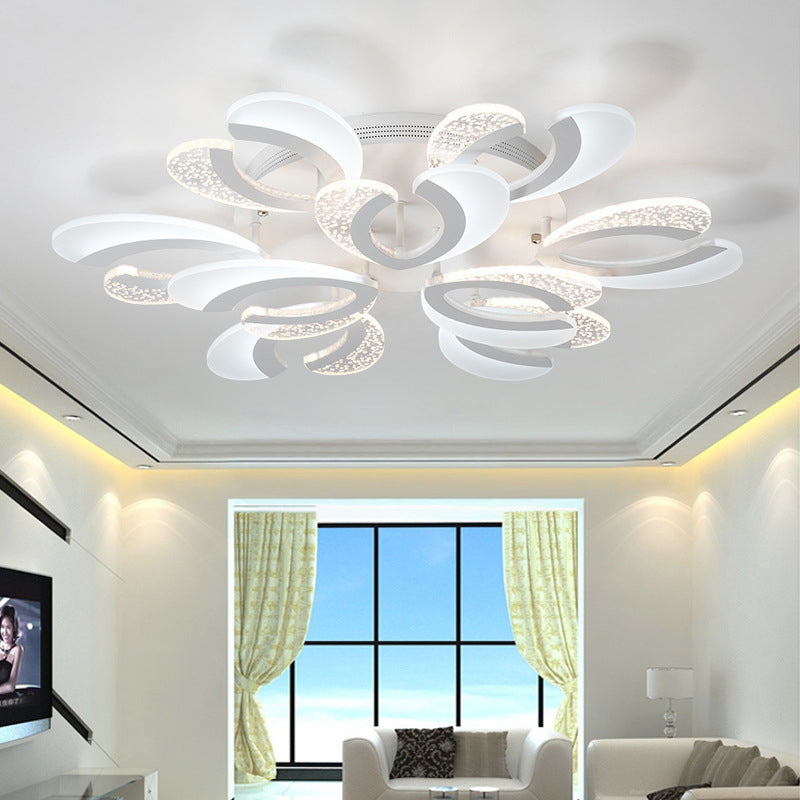 Stylish moderne 4/6/12 Lichter Deckenlampe Weiß Korallen LED Semi Flush Light mit Acrylschatten in warmem/weißem Licht