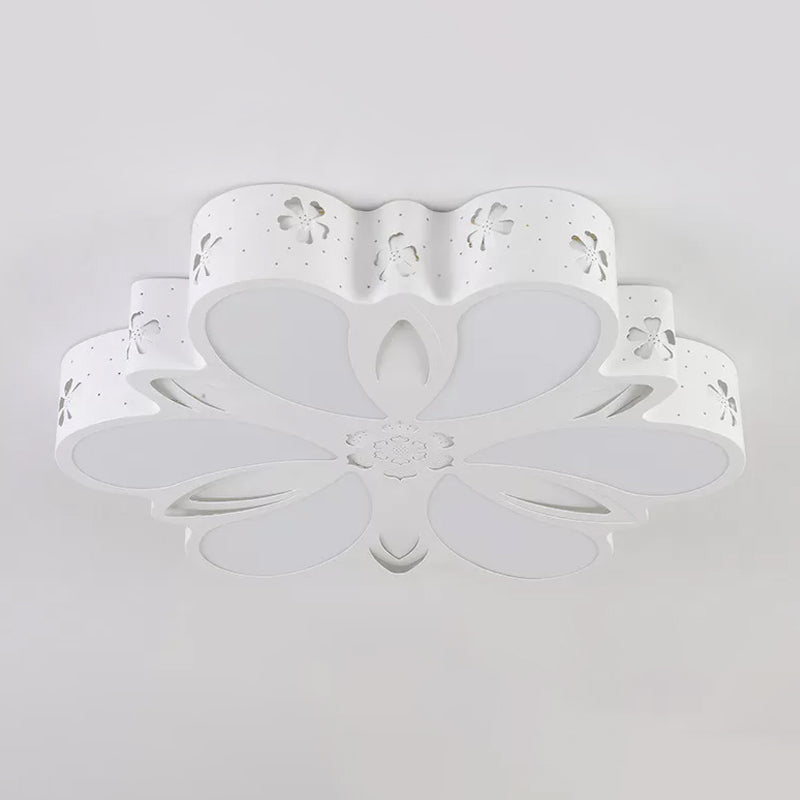 Cut-out Blume Flush Mount Deckenleuchte Zeitgenössische Acryl Weiß LED Flushmount Beleuchtung in Warm/Weiß/3 Farbe Licht