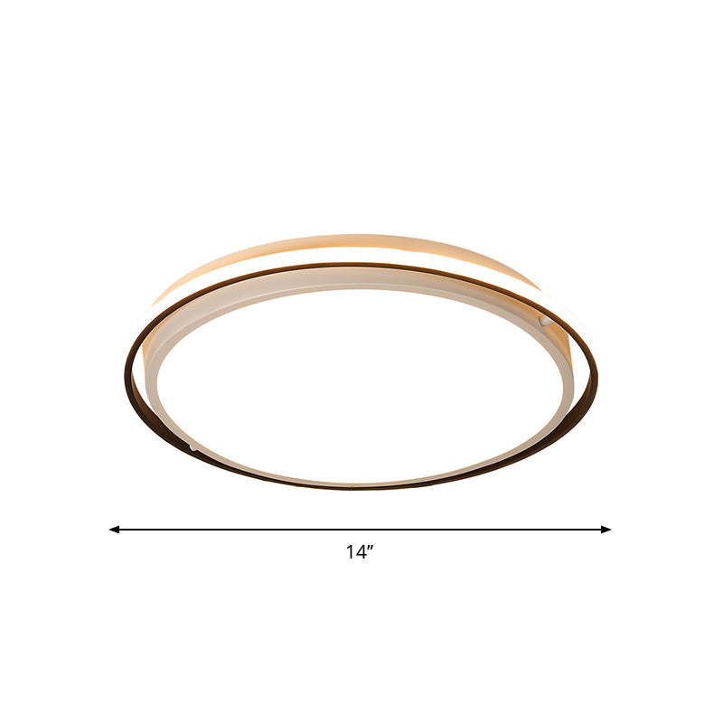 Lampada da incasso a soffitto rotonda in acrilico da 14"/18"/22" W, minimalista, a LED bianco, con montaggio a incasso in luce calda/bianca