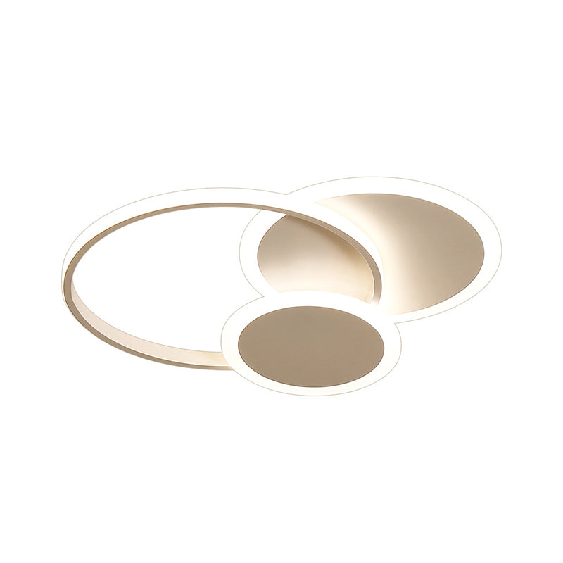 16.5"/20.5" W 3-Tier Round Ceiling Fixture Nordic Aluminum Black/White Flush Mount Lamp in Warm/White Light