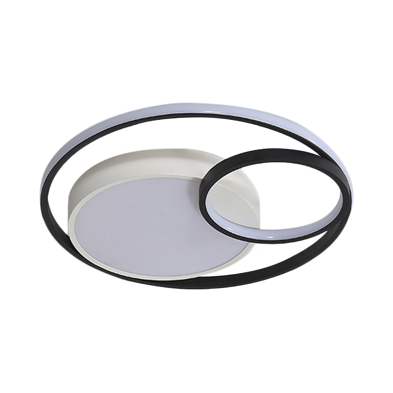 Lampe circulaire encastrée Simple en acrylique, plafonnier LED noir/blanc/or pour dortoir, lumière blanche/3 couleurs