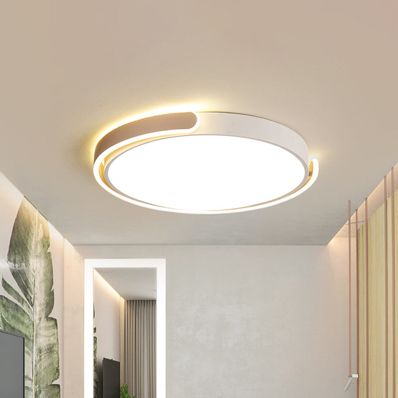 Lampada da soffitto a LED Simplicity Nero/Bianco/Oro Rotondo con montaggio ad incasso con paralume in acrilico, luce calda/bianca