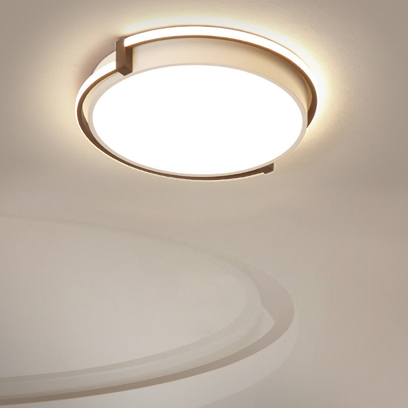 12"/16"/19.5" W Dorm Room LED Flushmount Minimalist Grey/White Flush Mount Ceiling Light with Round Acrylic Shade