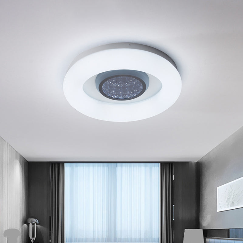 Circular Acrylic Flush Mount Ceiling Light Minimalist Silver/Grey/Black LED Flush Mounted Lighting for Hotel