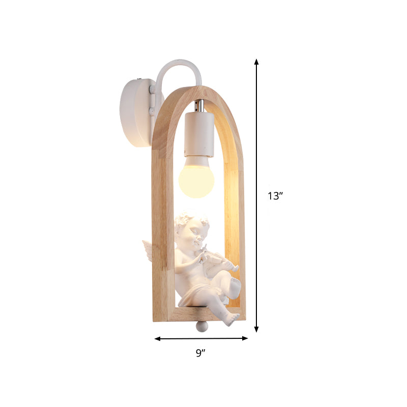 Camera da letto per bambini lampada da parete in arco in legno una luce moderna illuminazione bianca moderna