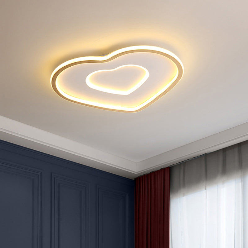 Extra Thin Star/Square/Triangle Flush Light Contemporary Metal Polished Gold LED Ceiling Mount Lamp for Baby Room