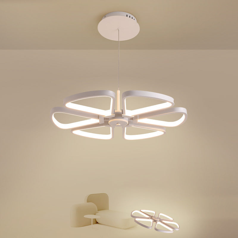 Klaver geleid kroonluchter hanger moderne metallic woonkamer plafond suspensielamp in wit