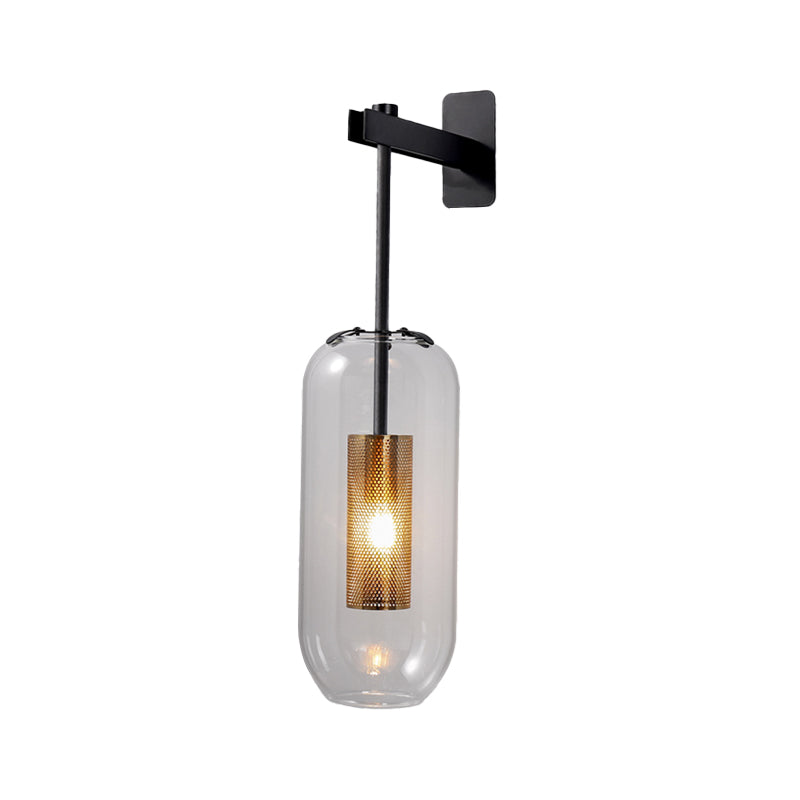 Postmoderne capsule Wandhanglicht helder glas