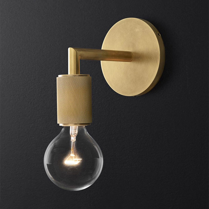 Luz de pared de pared armada de bronce Lámpara de pared de vidrio simple posmoderno/vaso con/sin disco/esfera/tono de cono