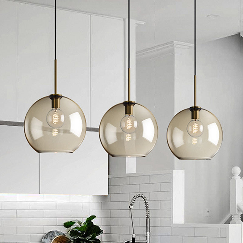 Lampada a sospensione ovale/brocca/globo fumo/cognac vetro a bulba singola luce a soffitto in grigio