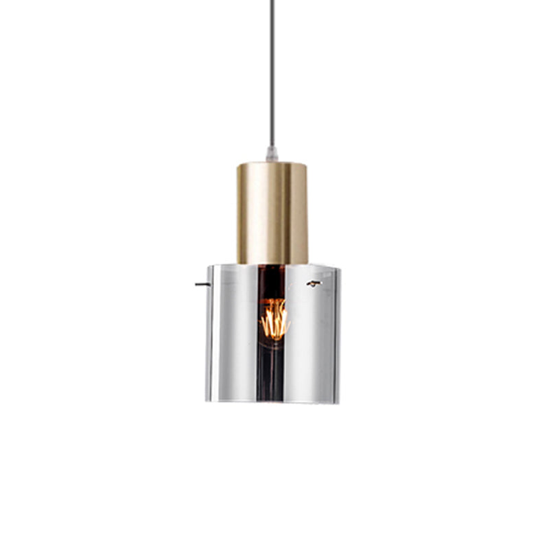 Pendre en or rose Gold / Gold Pendre Modern Style 1-Bulb Smoky Grey Glass Glass Plafond Light for Kitchen Bar