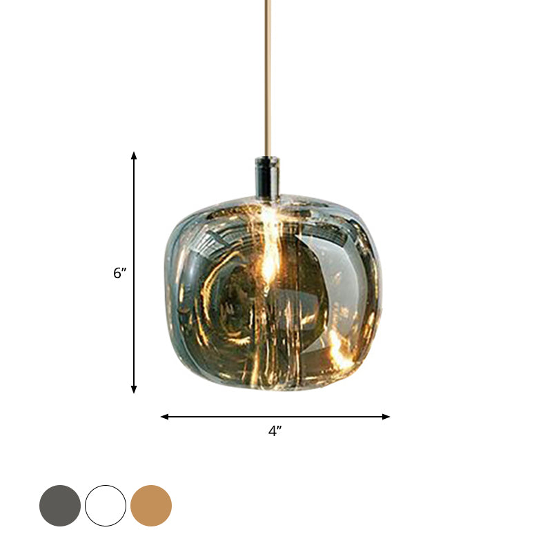 Kürbisförmige hängende hängende Leichtkit moderner klarer/bernsteinfarbener/rauchgraues Glas 1 Kopf am Nachtbezirk Deckenhängung Lampe in Messing