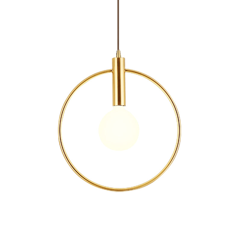Gold Conical/Hoop/Grenade Hanging Lamp Postmodern 1-licht metaal/helder glazen ophangingshanger voor restaurant