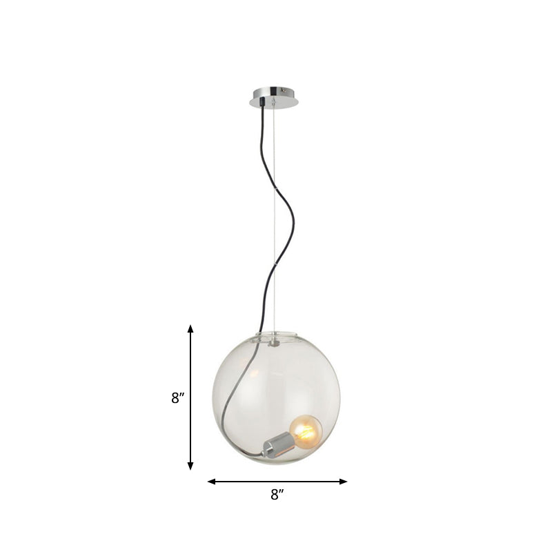 Sala da pranzo sfera in vetro luminoso appeso 1 lampadina 8 "/10"/12 "Simple a soffitto largo