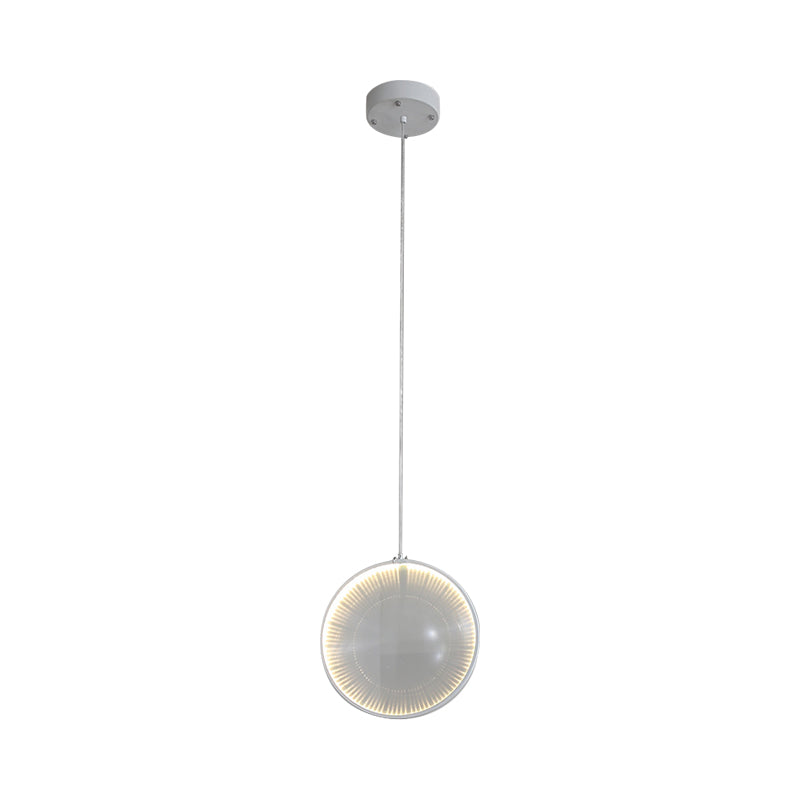 Heldere glazen lens slinger licht eenvoud 8 "/10"/12 "breed 1 lamp wit hangend hanglampje voor slaapkamer