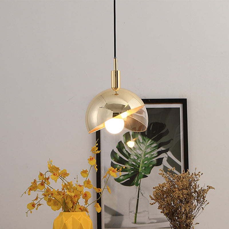 Swivel koepel tint hangend licht postmodern helder glas 1 kop eetkamer in de verlichting hanger in goud/roségoud