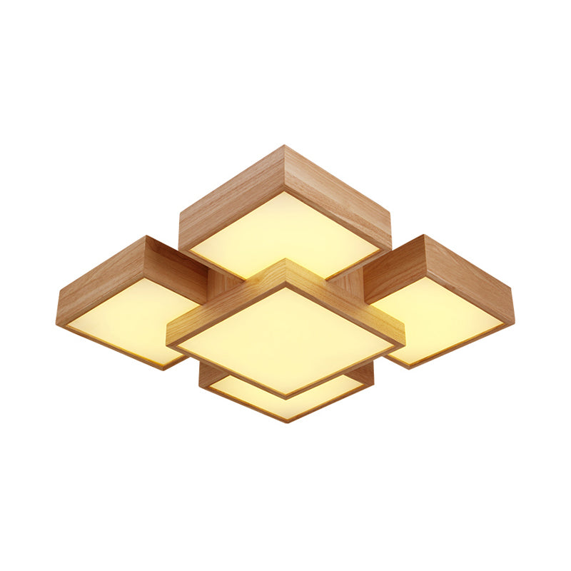 Bloc de carré beige / rectangle Fleur