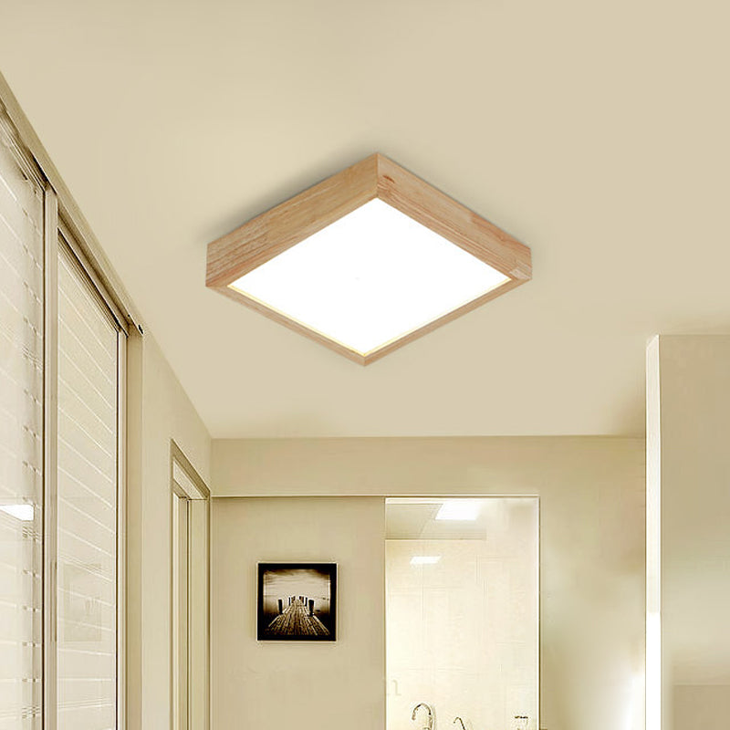 Plafoniera a scacchiera in legno nordico 1/6/9-Light Beige Lampada da incasso a luce calda/bianca per soggiorno