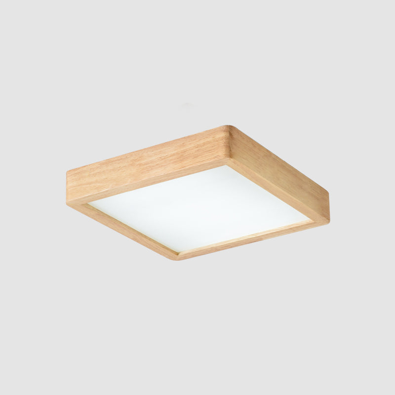 Illuminazione da incasso a soffitto a LED nordica in legno quadrato/rettangolo/a scacchi da 14"/21,5"/37,5" con paralume acrilico, luce calda/bianca
