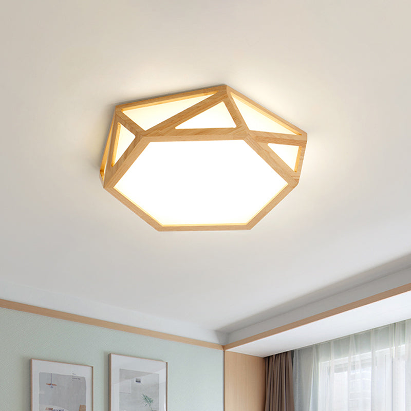 Diamant/Geometrisches Schlafzimmer Deckenleuchte Acryl 16 "/23.5" Weiche LED Nordic Flush Montage Beleuchtung in Holz
