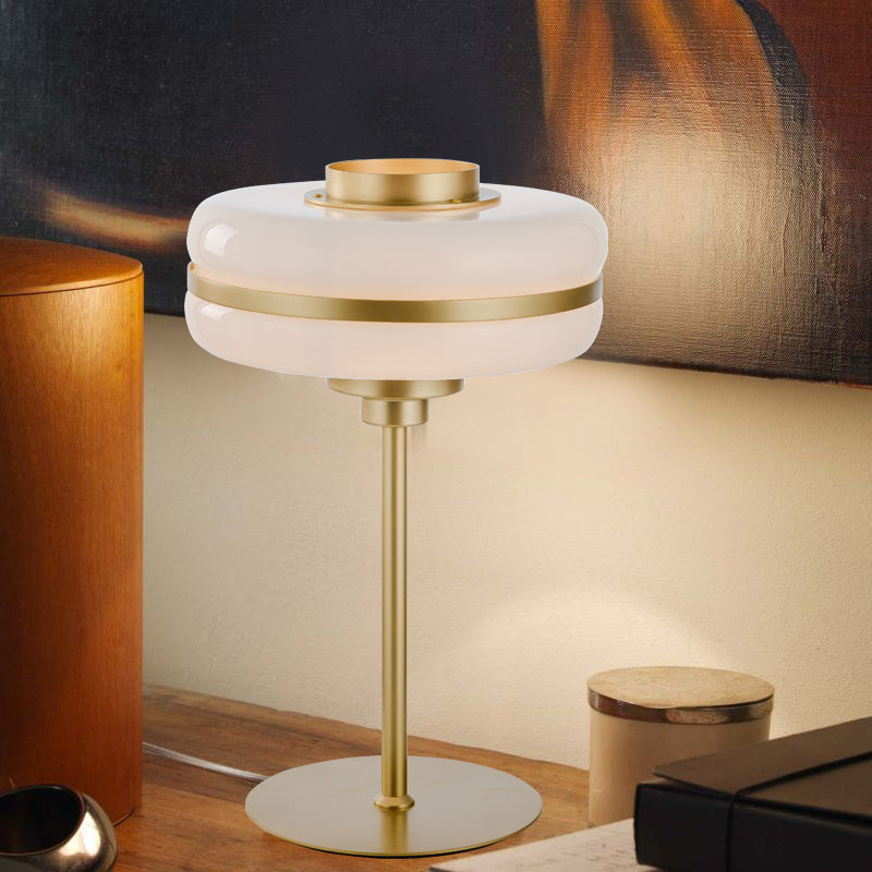 Cylindre d'or / balle / balle effilée de la lampe de nuit à un seul bulbe