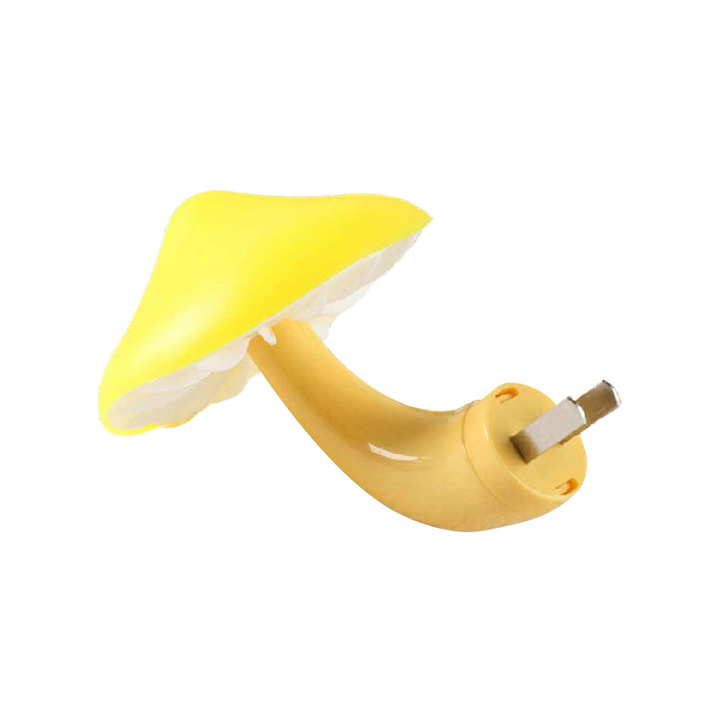 Lovely White LED Sconce Light Mushroom 1 Head Plastic Plug In Wall Lamp for Hallway