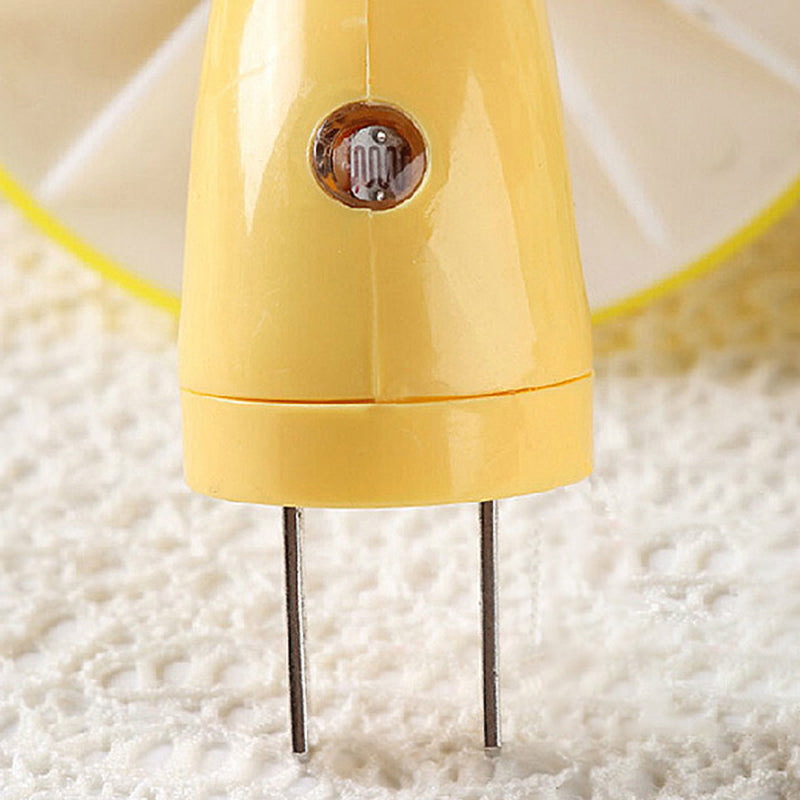 Lovely White LED Sconce Light Mushroom 1 Head Plastic Plug In Wall Lamp for Hallway