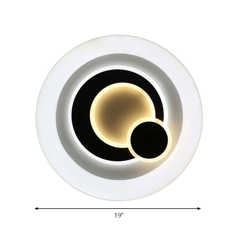 White Circular LED Flush Ceiling Light Modern Stylish Acrylic Ceiling Lamp for Kitchen Hallway