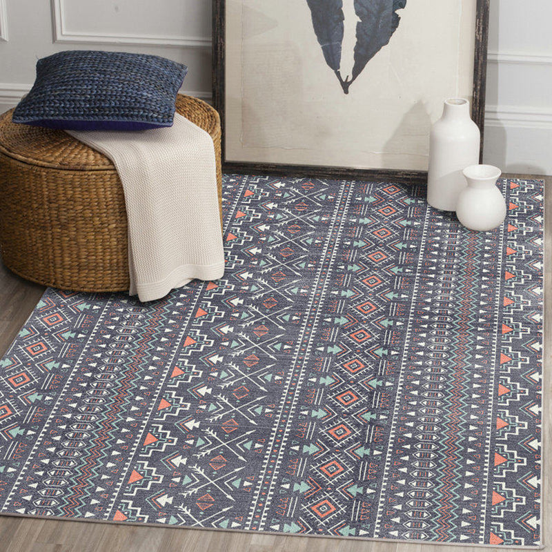 Indian Tribal binnen tapijt gestreepte diamant geometrische synthetische vlekbestendige Power Loom Area Rug voor woonkamer