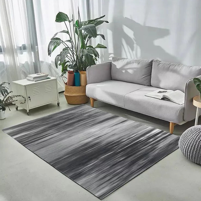 Contemporary Ombre Pattern Rug Grey Polyester Rug Washable Area Rug for Living Room