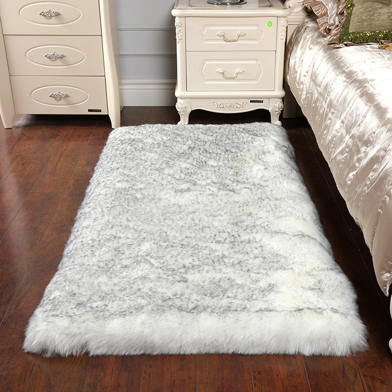 Solid Color Contemporary Rug Faux Fur Rug Washable Area Rug for Living Room