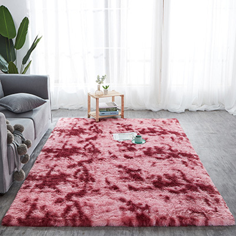 Casual Rug Fluffy Tie Dye Print Rug Washable Carpet for Living Room