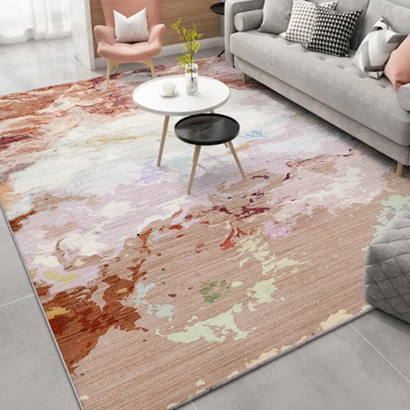 Multicolor Modernism Rug Polyester Abstract Rug Pet Friendly Washable Anti-Slip Backing Carpet for Decoration