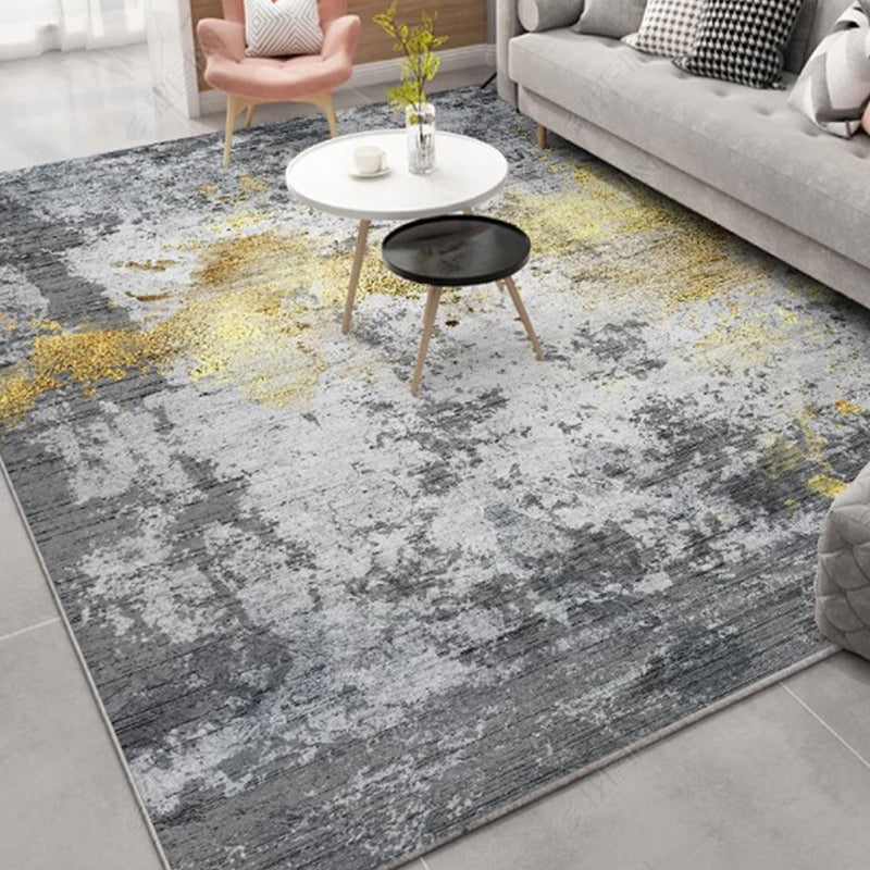 Multicolor Modernism Rug Polyester Abstract Rug Pet Friendly Washable Anti-Slip Backing Carpet for Decoration