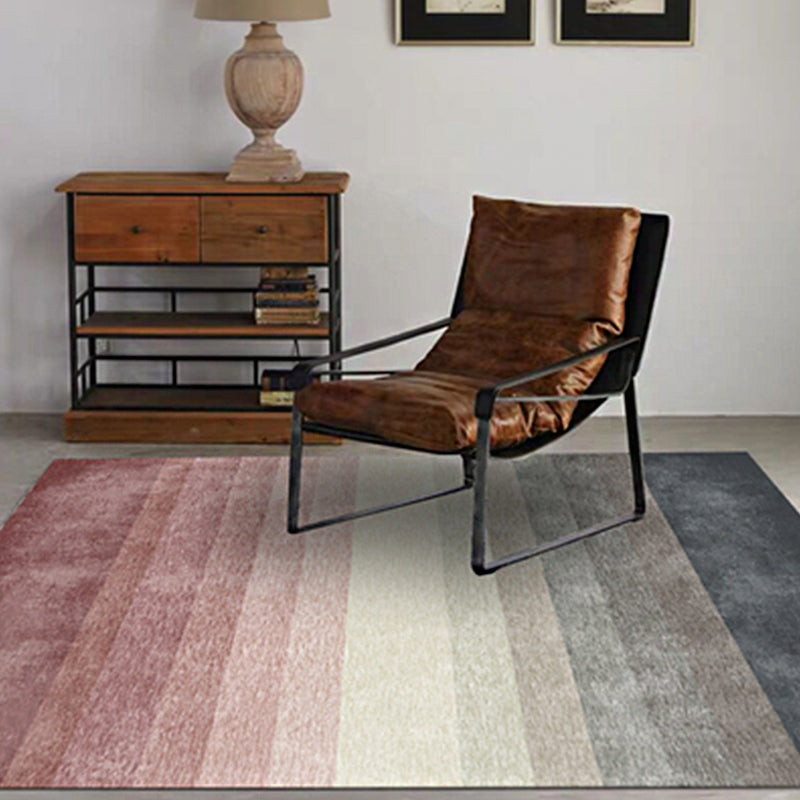 Modernist Ombre Pattern Rug Multicolor Polyester Rug Non-Slip Backing Washable Pet Friendly Carpet for Bedroom