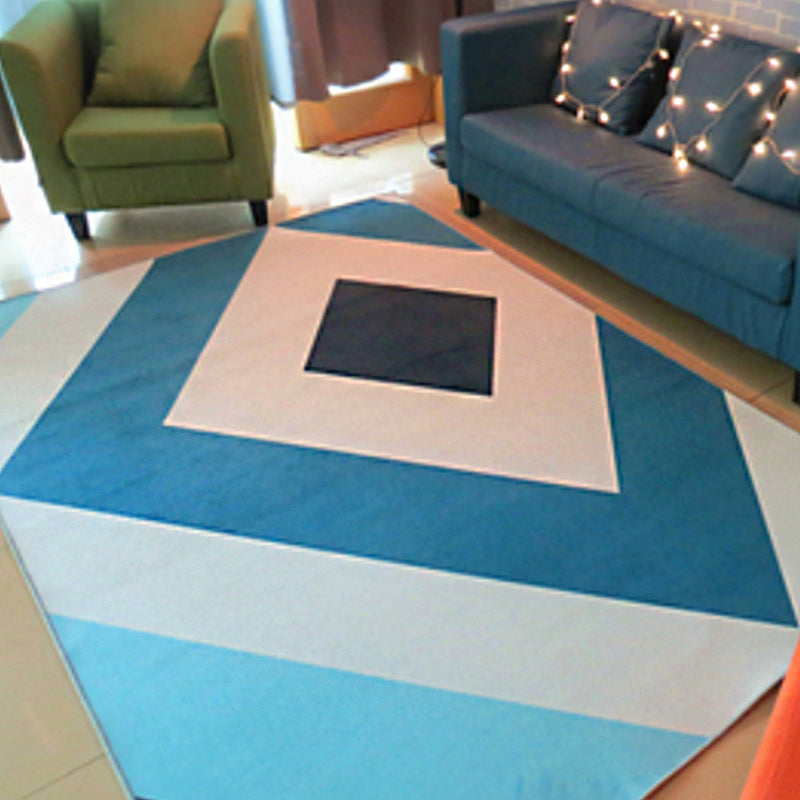 Modernism Geometric Pattern Carpet Multicolor Polyester Rug Anti-Slip Backing Pet Friendly Washable Rug for Home