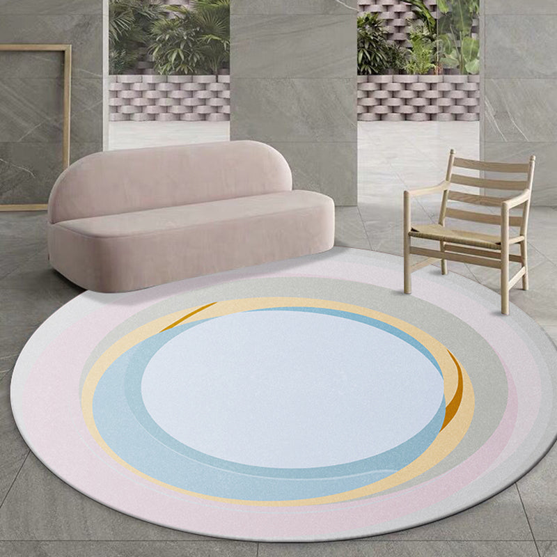Modernist Decoration Rug Multicolor Circle Pattern Rug Polypropylene Washable Non-Slip Pet Friendly Area Rug