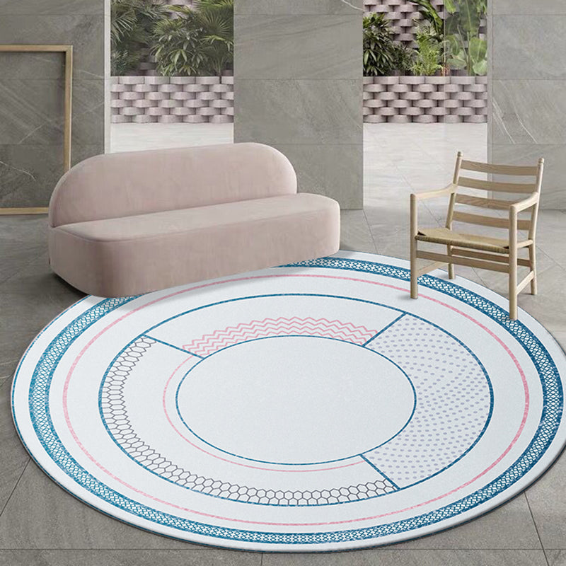 Modernist Decoration Rug Multicolor Circle Pattern Rug Polypropylene Washable Non-Slip Pet Friendly Area Rug