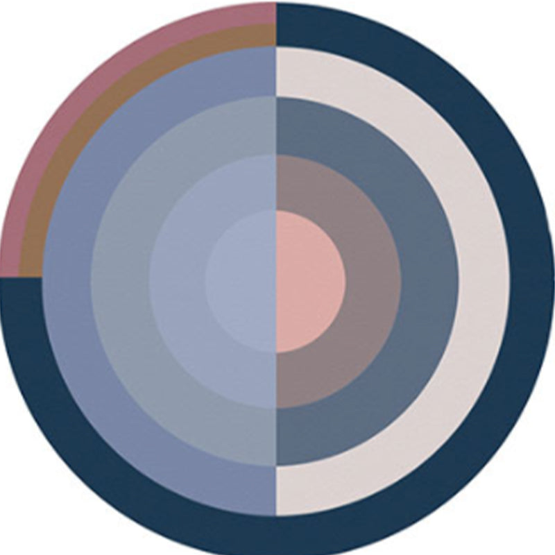 Nordic Multiple-Rings Pattern Rug Soft Color Synthetics Carpet Stain-Proofing Washable Rug for Dorm Room