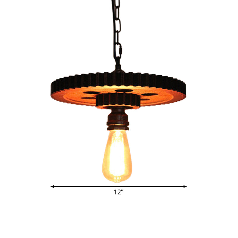Holzgeschnitzte Ausrüstung Kronleuchter Lampe Loft Style 1/3/7-Bulb Bistro Down Lighting Anhänger in antiker Bronze