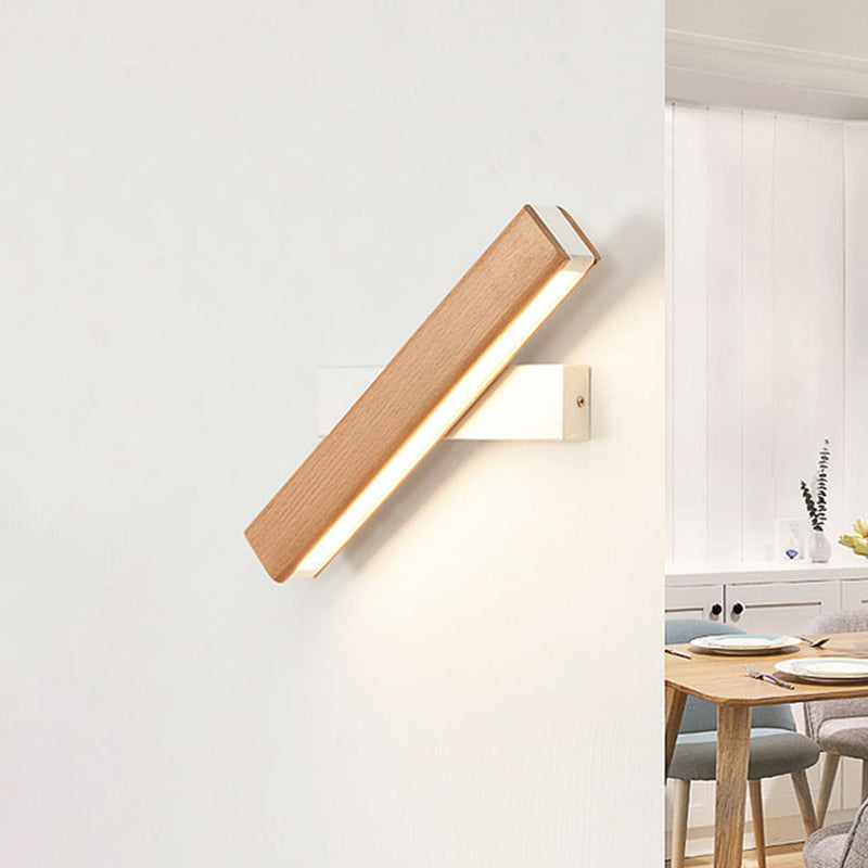 Rechthoek roterende wandlamp Minimalistisch houten bedmuur LED Wandbevestiging Licht bevestiging, 8,5 "/12" W