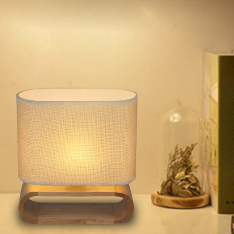Madera de madera ovalada de noche Minimalismo Mesa de tela única Luz para niños dormitorio