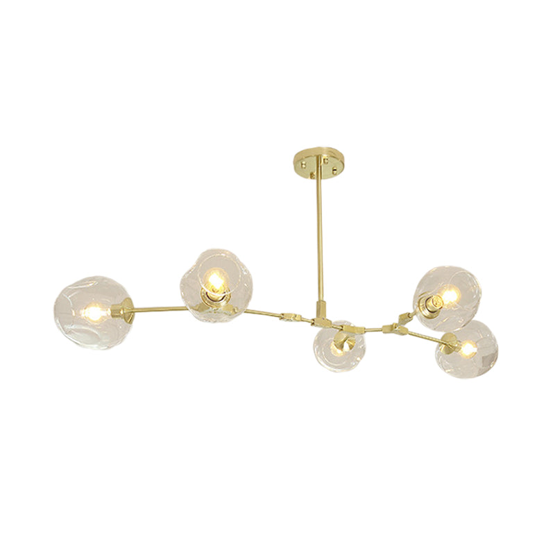Molecola oro lampadario sospeso il lampadario postmoderno 5/7 luci a soffitto metallico con coppia di vetro in chiaro