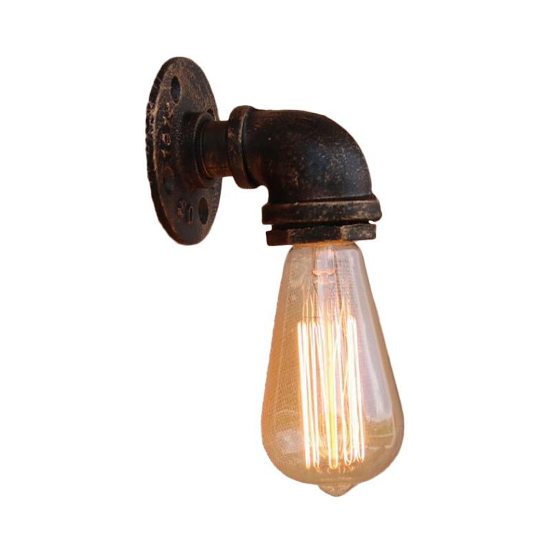 Pipe d'eau Waght Iron Wall Lampe Fixture Industrial 1/3-Light Kitchen Murd Murd Light in Bronze