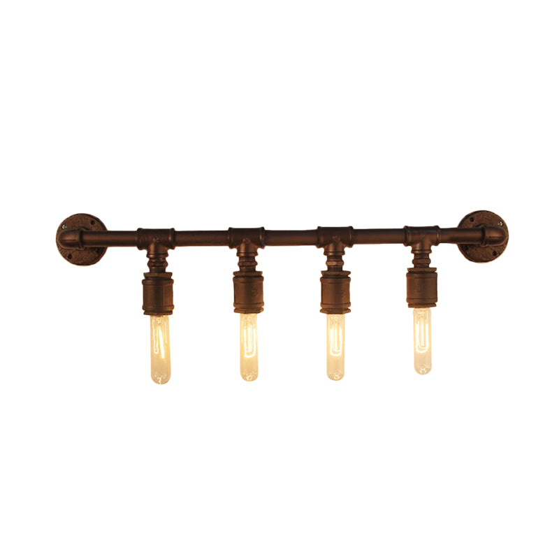 Eisen schwarzer Wand Licht gerade Rohr 2/4/6 Lampen Industrielle Wandleuchte für Wohnzimmer