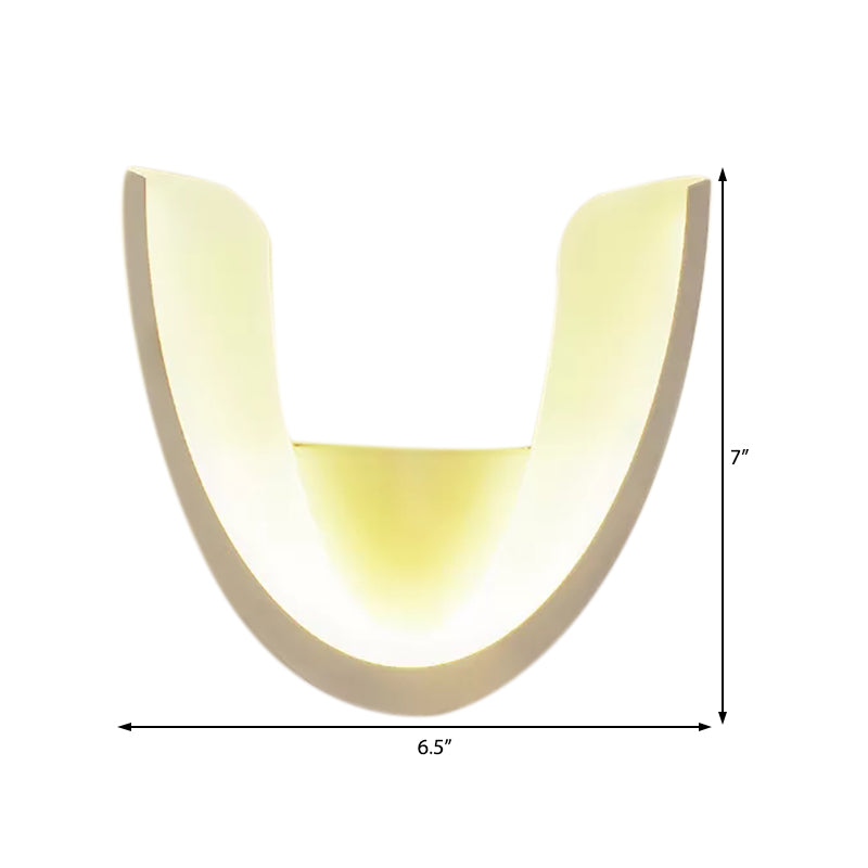 Modern Half-Oval Sconce Light Acrylic White Finish LED Wall Sconce for Study Room