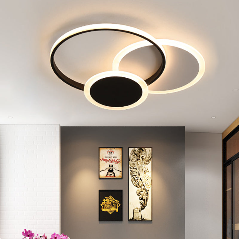 Plafonnier à anneaux empilés en acrylique, luminaire de plafond moderne à LEDs pour salle à manger et cuisine