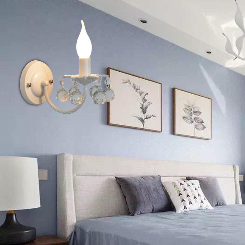 Luce di pancia per candele per bambini con metallo a sfera di cristallo 1 lampadina a parete in stile nordico