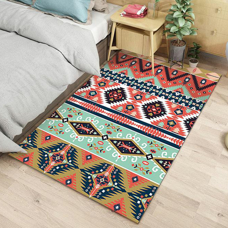 ColorfulSouthwestern Native Americana Rug Striped Geometric Area Rug Polyester Stain Resistant Indoor Area Carpet